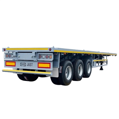 CIMC 50T 12500*2500*1530mm 12r22.5 Leaf Spring Suspension Lowbed Flatbed Container Semi-Trailer for South Africa the Middle East