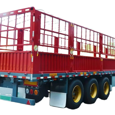 CIMC 12400*2500*2000mm Curb weight 7T 12.4M 3 Axle 10pcs leaf spring 19T single action outrigger 40T payload Stake Semi Trailer