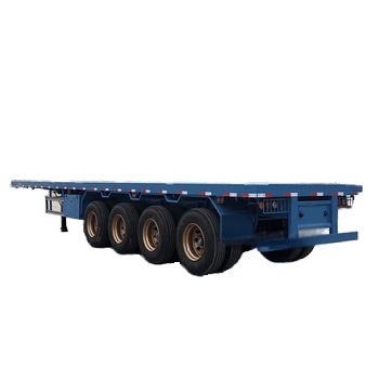 CIMC 4-Axle Multifunctional Flatbed Trailer the Latest Design with Lock for Cargo Transportation