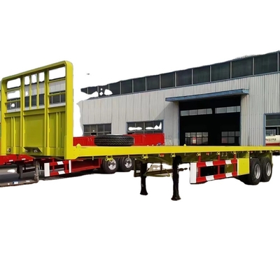 Brand new flatbed semi trailer 70ton 3 4 axles pan trailer Container Semi truck trailer 40ft 12metre for sale