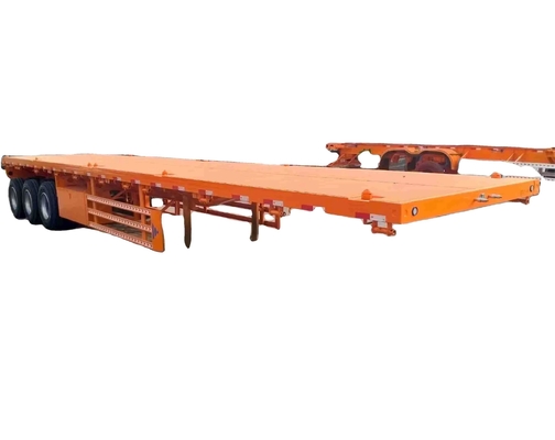 Promotional  Flatbed Truck Semi Trailer 2 3 4 Axles 50 60 80 100 Ton With Twist lock 40ft 20ft platform container semi trailer