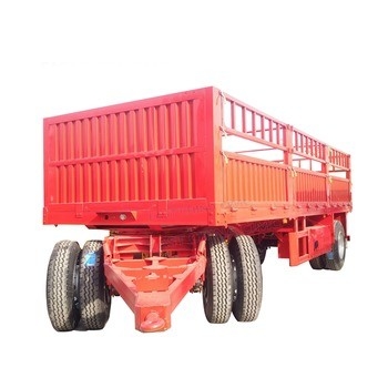 CIMC customized 3 Axles Transport Heavy Goods stainless steel  Livestock Container Side Wall Fence Cargo Trailer