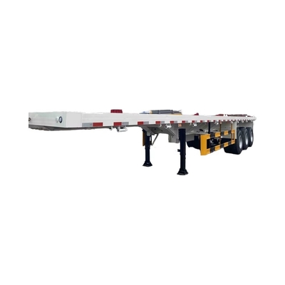 Wholesale Customizable 100 Ton Flatbed Semi-Trailer New Condition 3-Axle Transport Container Wabco Brake System Steel Material