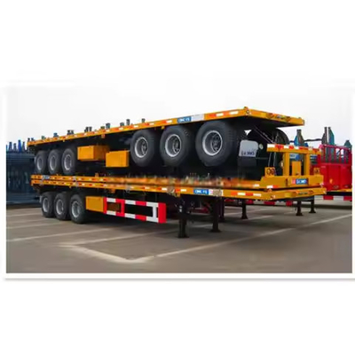 10-12.4m Steel Containerized 3 Axles 40-60 Ton Flatbed Semi Trailer