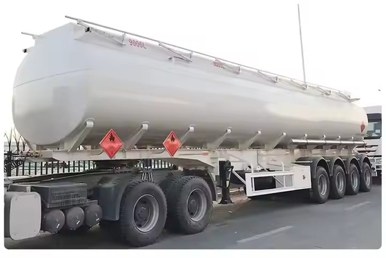 4 Axles 54000liters 6 Compartments Carbon Steel For Liquid Chemical Petroleum Food Processing Oil Fuel Tank Trailer