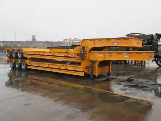 CIMC Strength Steel 3-Axis 40-200 Tons Heavy Duty Lowbed Semi Trailer