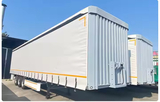 3 Axles Unladen Weight 8300kg Lever Type Suspension Laminated Plywood Tarped Semi Trailer Tarpaulin Truck