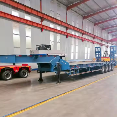 Heavy Duty Payload 200 T Transport Oversize Cargo 4 Axle Extendable Low Bed Trailer