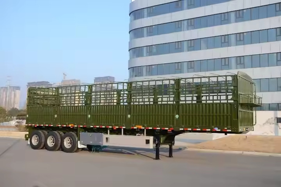12400*2500*2000mm Curb Weight 7T 3 Axle 10pcs Leaf Spring 40T Payload Stake Semi Trailer
