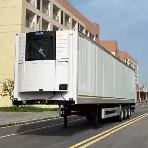 CIMC 3 Axle 40ft 20ft Carbon Stainless Steel Insulation Foam Inner Frozen Refrigerated Box Trailer