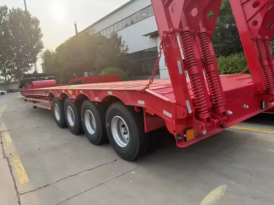 CIMC 3/4 Axles Sturdy Steel Heavy Duty Transportation Length From 10 to 20m Lowbed Semi Trailer