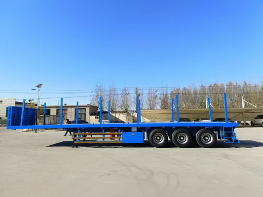 CIMC High Quality Steel 3 Axles 60 Ton with Stake 40ft Container Flatbed Semi Trailer