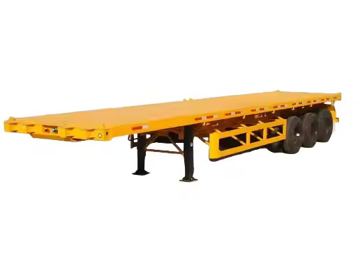 CIMC 3 Axles 12m New Flatbed Container Semi Truck Trailer Low Flat Bed Semi Trailer