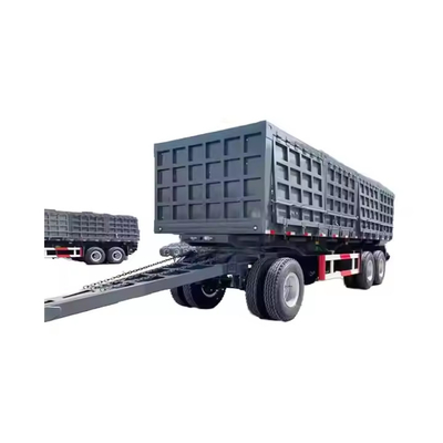 CIMC 3 Axle Draw Bar Side Dump Full Trailer 40-100 Tons Drawbar Towing Dolly Full Truck Trailer