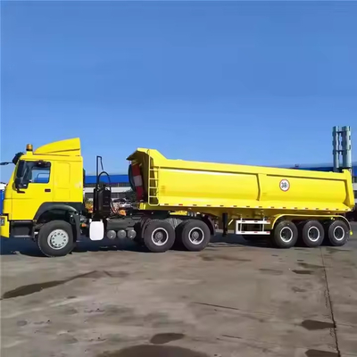 CIMC 3 Axles 60 Ton Hydraulic Dumper Semi Truck Transport Sand Stone Cargo Trailer Side Tipper Dump Semi-Trailer
