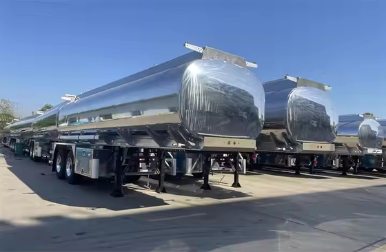 Oil / Fuel / Diesel / Gasoline / Crude / Water / Milk Transport 3 Axle 50000L Aluminum Alloy Tank / Tanker Truck Semi Trailer