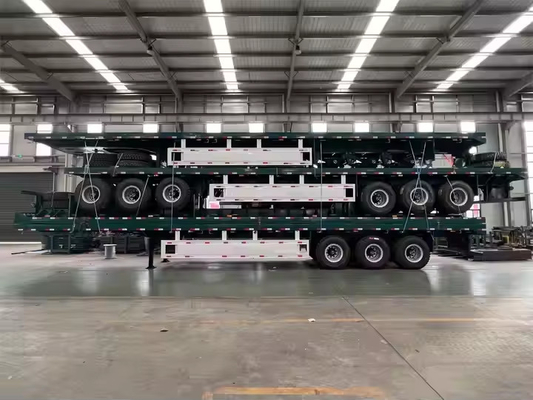 Custom 20ft/40ft 3-Axle Flatbed Semi-Trailer New Special Transport Steel Box Truck Trailers With 12r22.5 Tyre
