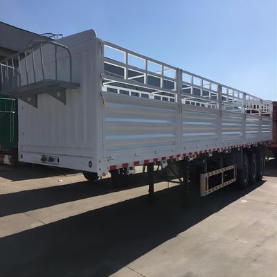 CIMC iron material 3 axles 40-80 Tons Capacity Stake Type Heavy cargo van type High Fence Warehouse Semi truck trailer