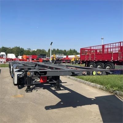 Q345B Steel 4 Axles 40 Ft Container Transport Skeletal Chassis Semi Truck Trailer