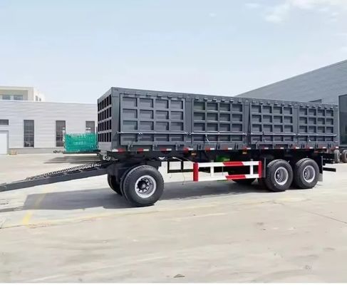 500mm Q345 Carbon Steel Draw Bar Side Wall Full Trailer for 40-100 Tons Load Capacity