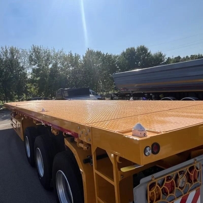 20ft 40ft Container Flatbed Truck Semi Trailer with 3mm 4mm Grain Plate Platform